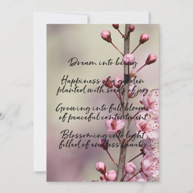 Carte Dream Poem Fleurs de fleurs de cerisier (Devant)