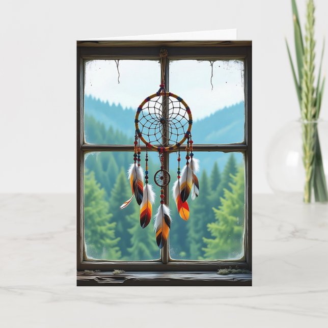 Carte Dreamcatcher et Montagnes | Joyeux anniversaire (Devant)