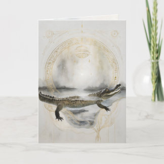 Carte Dreamwoven Guardian Alligator Greeting Card