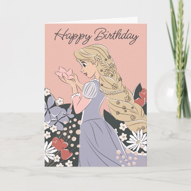 Carte Dreamy Rapunzel en fleurs (Devant)