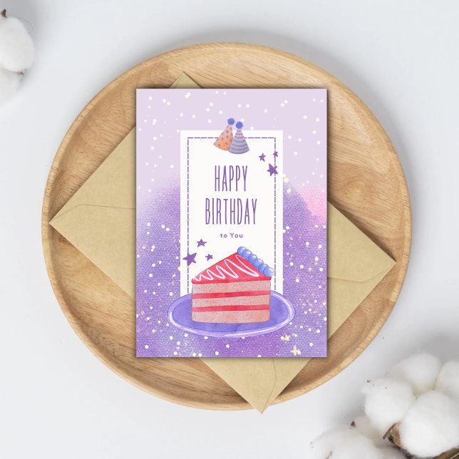 Carte Dreamy Soft Purple Aquarelle Hommage d'anniversair (Créateur téléchargé)