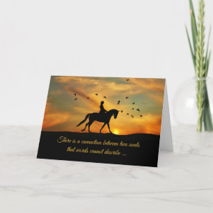 Carte Dressage Cheval et Rider Sympathie Perte de Cheval