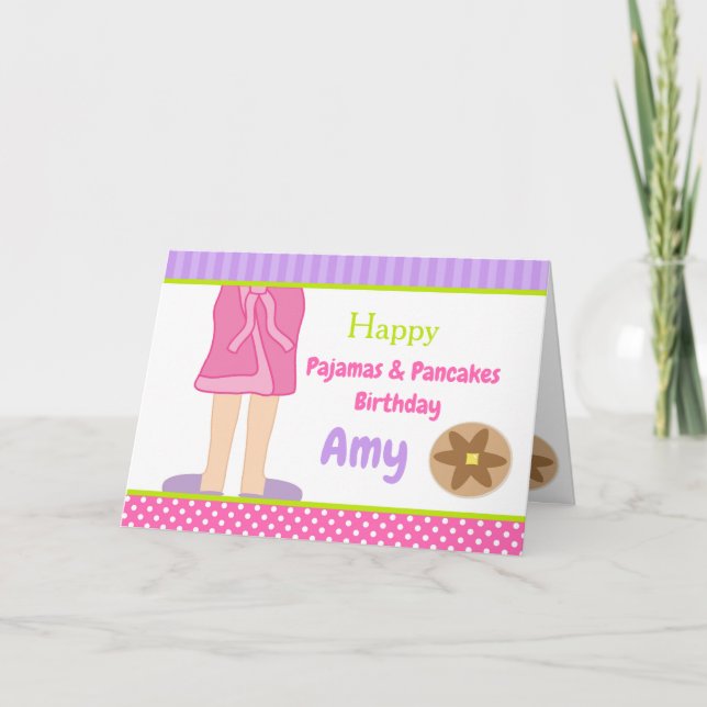 Carte Dressing Gown Pajamas et Pancakes Party (Devant)