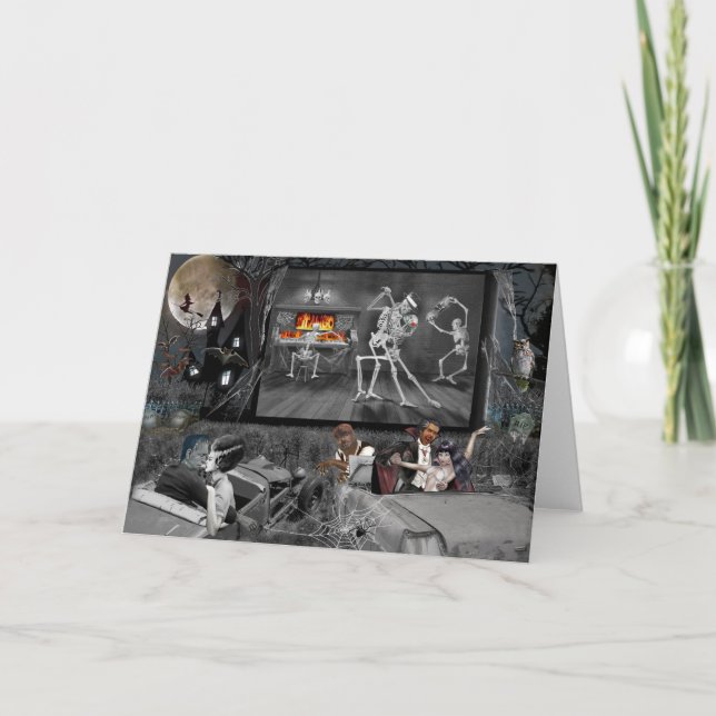 Carte Drive-in hanté de Halloween (Devant)