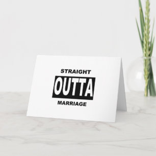 Carte Droit Outta Mariage Typographie Noire  