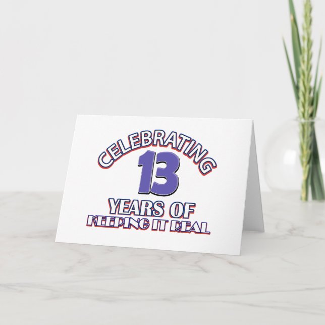 Carte Drôle 13ème anniversaire conceptions (Devant)