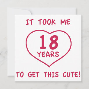 Carte Drôle 18e anniversaire Cadeaux (Coeur)