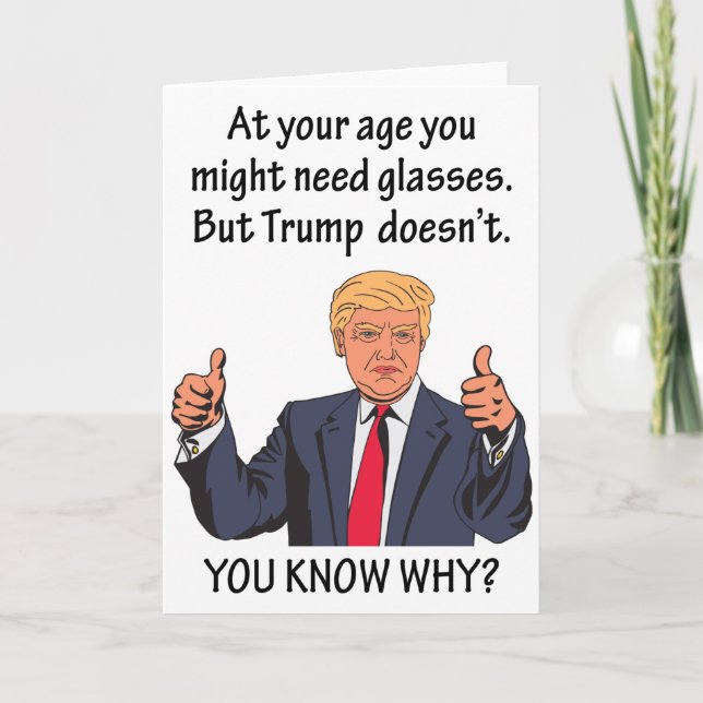 Carte Drôle 2020 Trump Vision Élection Joyeux Anniversai (Devant)