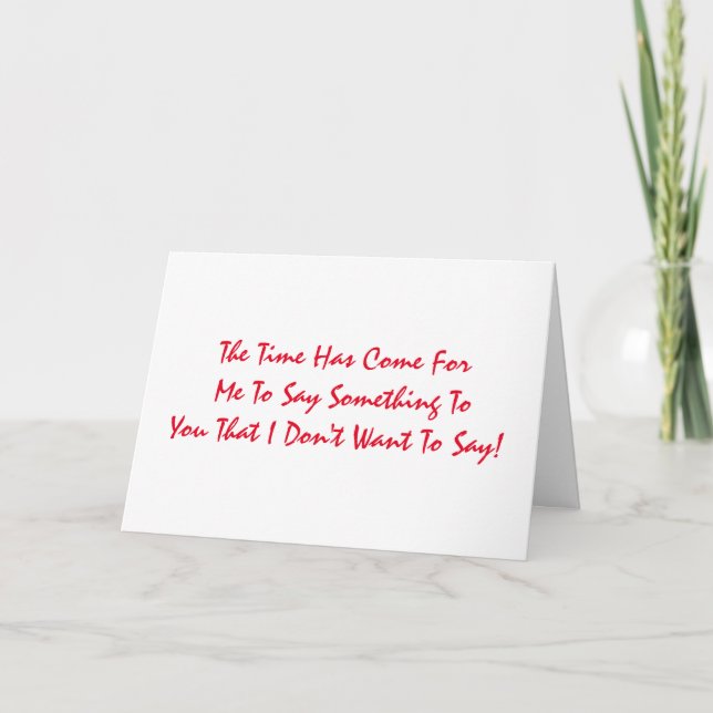 Carte Drôle, 30ème anniversaire, rouge sur blanc. (Devant)