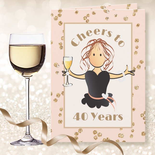 Carte Drôle 40e anniversaire Parties scintillant de dess (Créateur téléchargé)