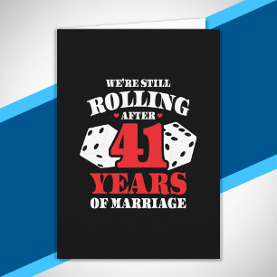 Carte Drôle 41e Anniversaire de Mariage Couple Marié dep