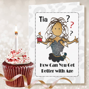 Carte Drôle 50e anniversaire Sweet Ethnic Female Cartoon