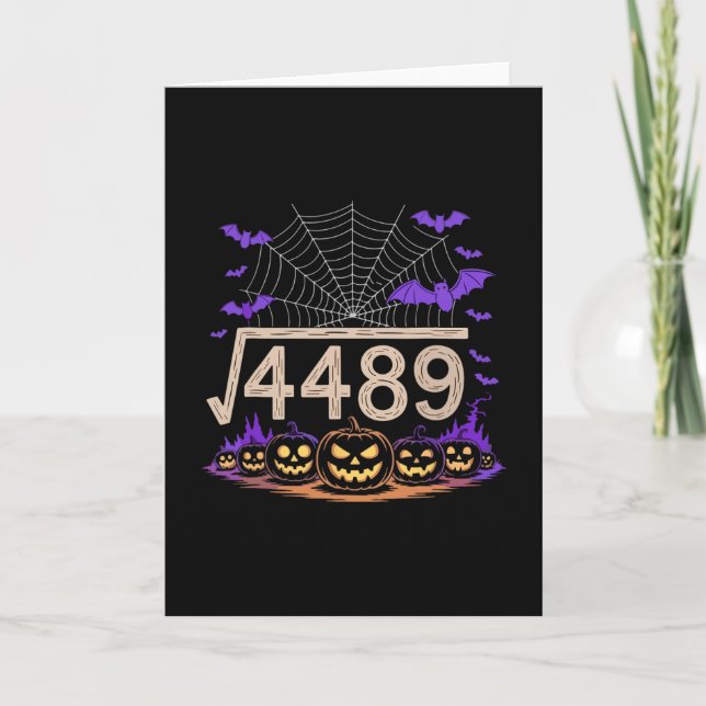 Carte Drôle 67 Mème Prof de maths 6 7 Halloween Carré Ro (Devant)