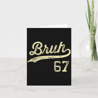 Carte Drôle 67 six sept bruh mème style baseball vintage