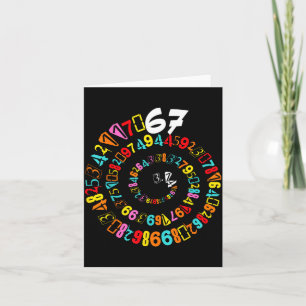 Carte Drôle 6 7 mème jour chiffres en spirale professeur