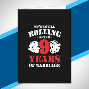 Carte Drôle 9e Anniversaire de Mariage Couple Marié depu