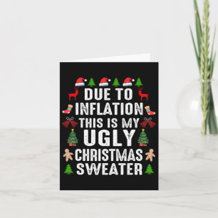 Carte Drôle à cause de l'inflation affreux pulls de Noël
