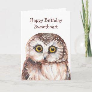 Carte Drôle Amidon Chouette d'anniversaire -