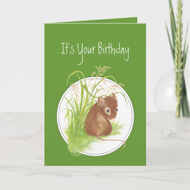 Carte Drôle, Anniversaire à Mice Person.Cute Mouse (Devant)