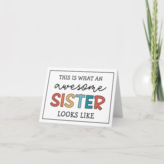 Carte Drôle Awesome Soeur | Cadeaux pour la meilleure so (Devant)
