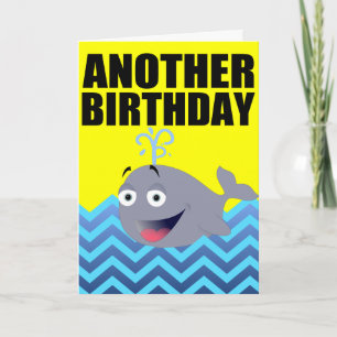 Carte Drôle Baleine Cartoon d'anniversaire