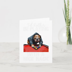 Carte Drôle Beau Rack Bulldog Pool Billard Pour Hommes F