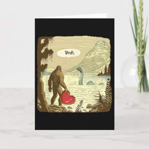 Carte Drôle Bigfoot Sasquatch Monstre du Loch Ness Drôle
