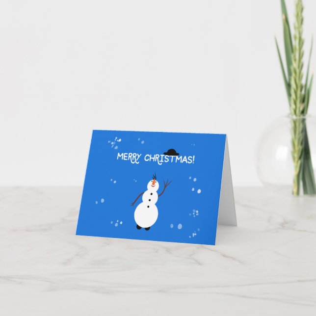 Carte Drôle bonhomme de neige (Devant)