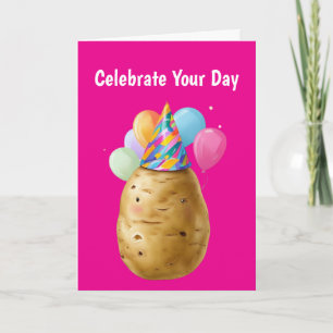 Carte Drôle cadeau d'anniversaire de pomme de terre avec