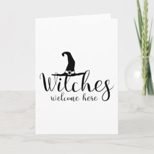 Carte Drôle cadeaux d'Halloween - sorcières Bienvenue ic