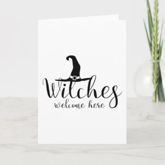 Carte Drôle cadeaux d'Halloween - sorcières Bienvenue ic