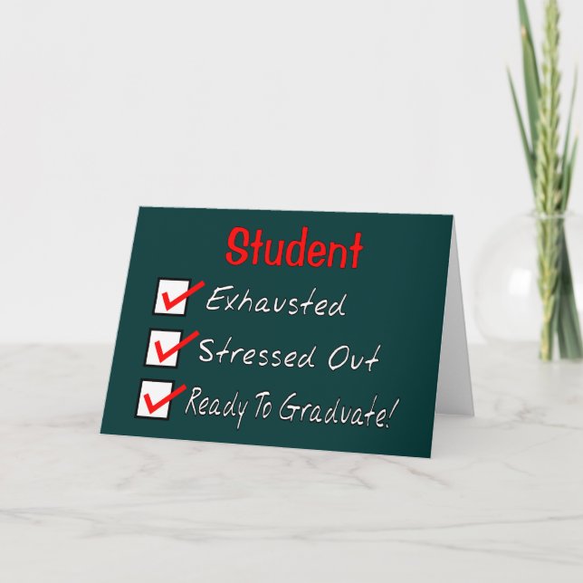 Carte Drôle Cadeaux Étudiants "Prêt À Diplômer!" (Devant)