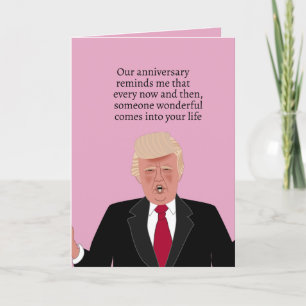 Carte Drôle Caricature Donald Trump, joyeuse épouse à l'