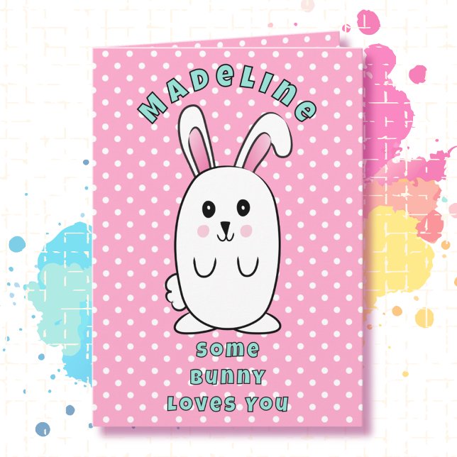 Carte Drôle Caricature lapin Un Lapin Vous Aime Annivers (Créateur téléchargé)