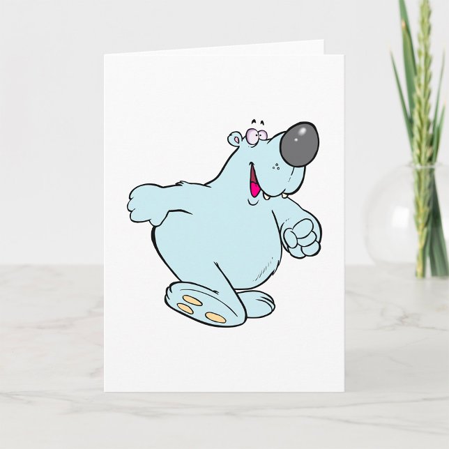 Carte Drôle Carton Polaire Ours Bleu Maigre Caractère Bl (Créateur téléchargé)