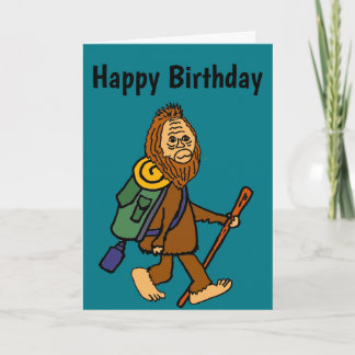 Carte Drôle Cartoon de Randonnée Bigfoot