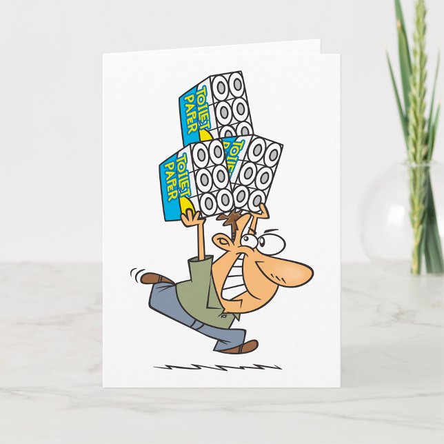 Carte Drôle Cartoon Homme Panique Acheter Papier Toilett (Créateur téléchargé)