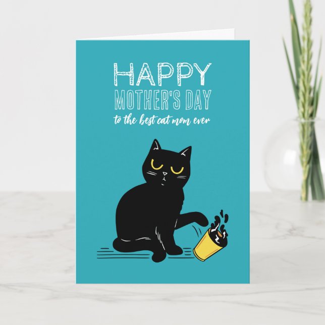 Carte Drôle Chat Maman mignonne Bonne fête des mères (Devant)