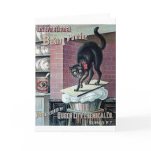 Drôle chat noir vintage poudre à lever affiche