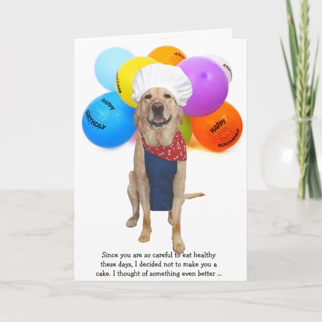 Carte Drôle Chef Chien/Lab Anniversaire (Devant)