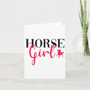 Carte Drôle Cheval équitation Girl Horseback équitation