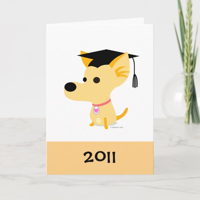 Carte Drôle chien de graduation (Devant)