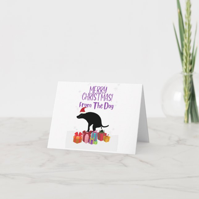 Carte Drôle Chien de noël caca de Noël (Devant)