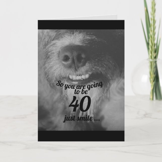 Carte drôle chien humour d'âge (Devant)