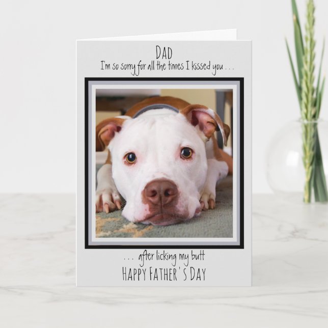 Carte Drôle chien papa mignon chien photo Fête des pères (Devant)