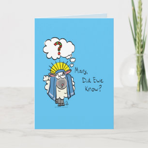 Carte Drôle Christian Noël mignon Mouton Dessin
