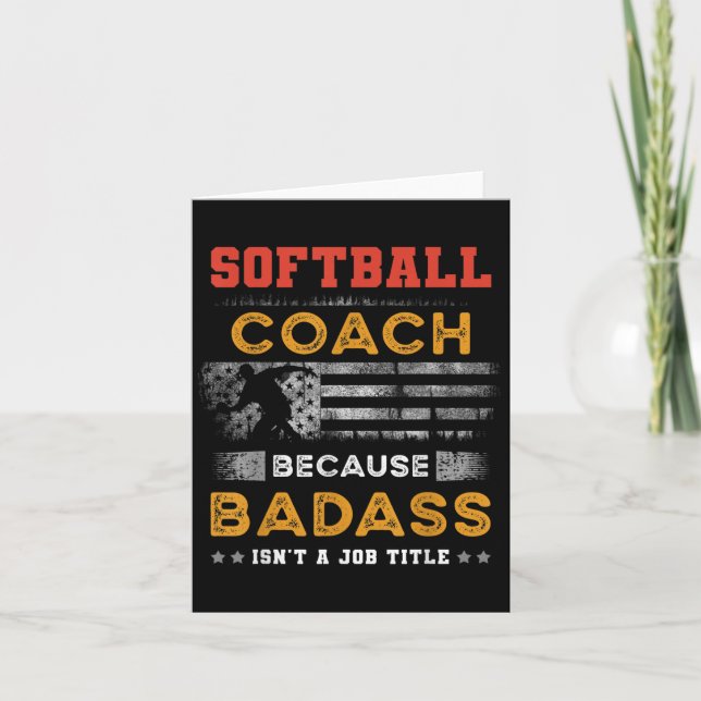 Carte Drôle Coach Softball Cadeau Pour Hommes, Bad Softb (Devant)