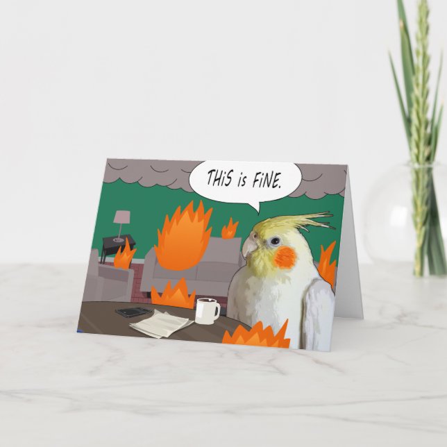 Carte Drôle Cockatiel Je suis beau Mème Blank Pet Bird (Devant)