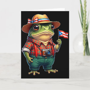 Carte Drôle Coqui Grenouille Drapeau Porto Rico Taino Bo
