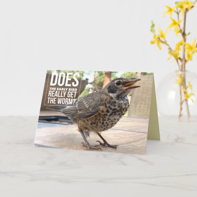 Carte Drôle Couverture Texte Oiseau Photo Salutation (Fleur jaune)